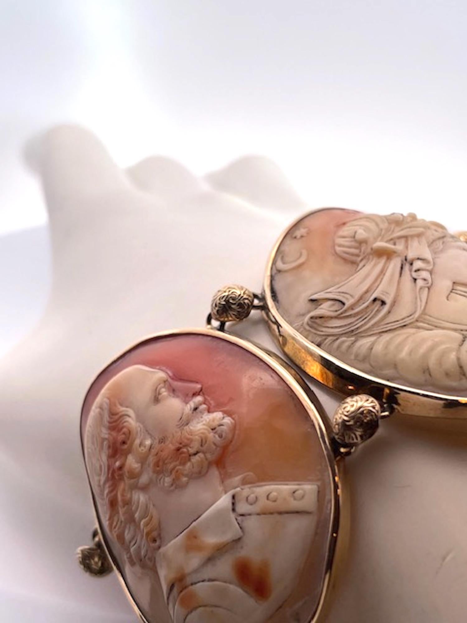 Huge Antique Cameo Bracelet 14K 6
