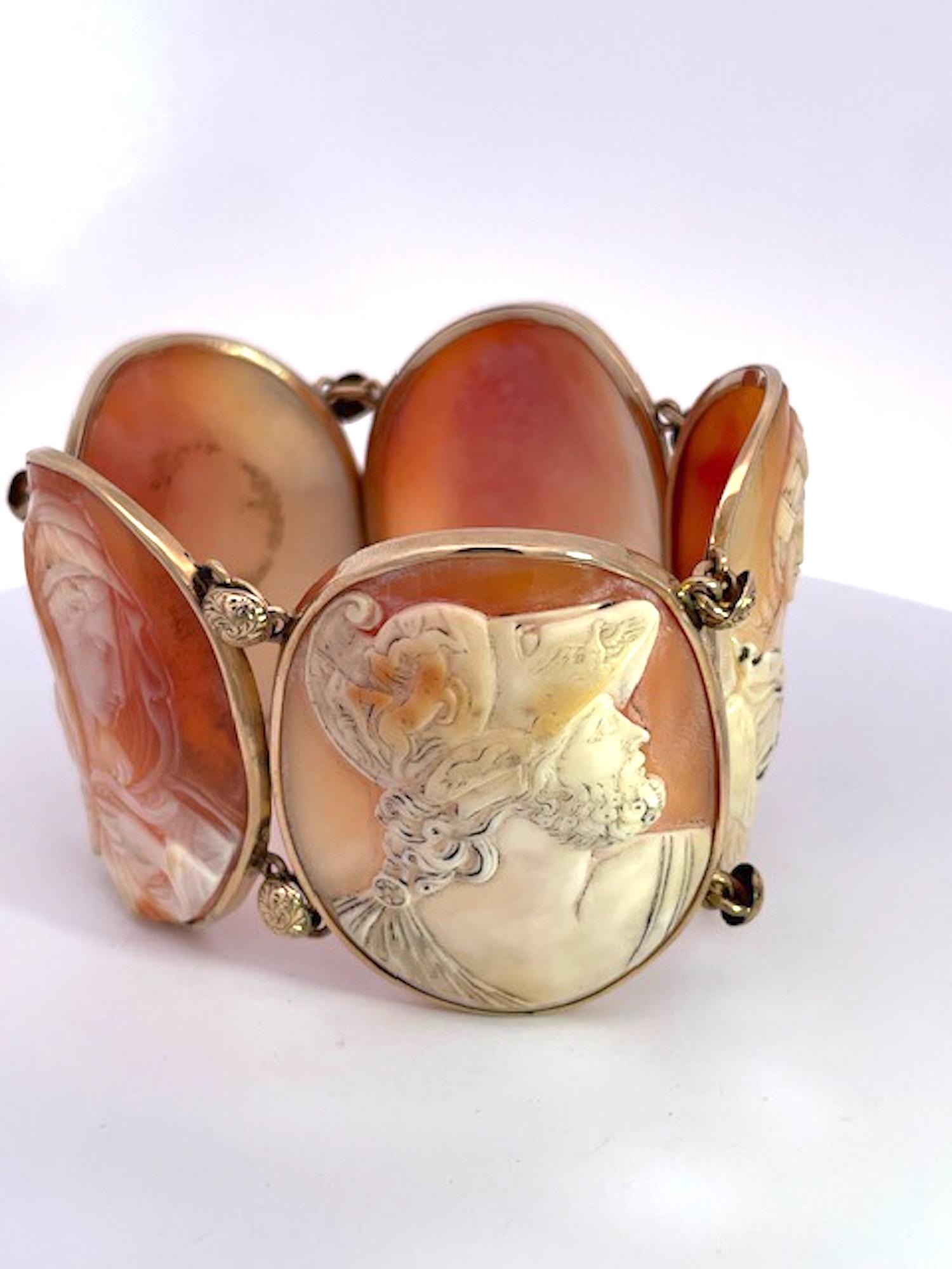 Huge Antique Cameo Bracelet 14K 3
