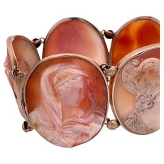 Huge Antique Cameo Bracelet 14K