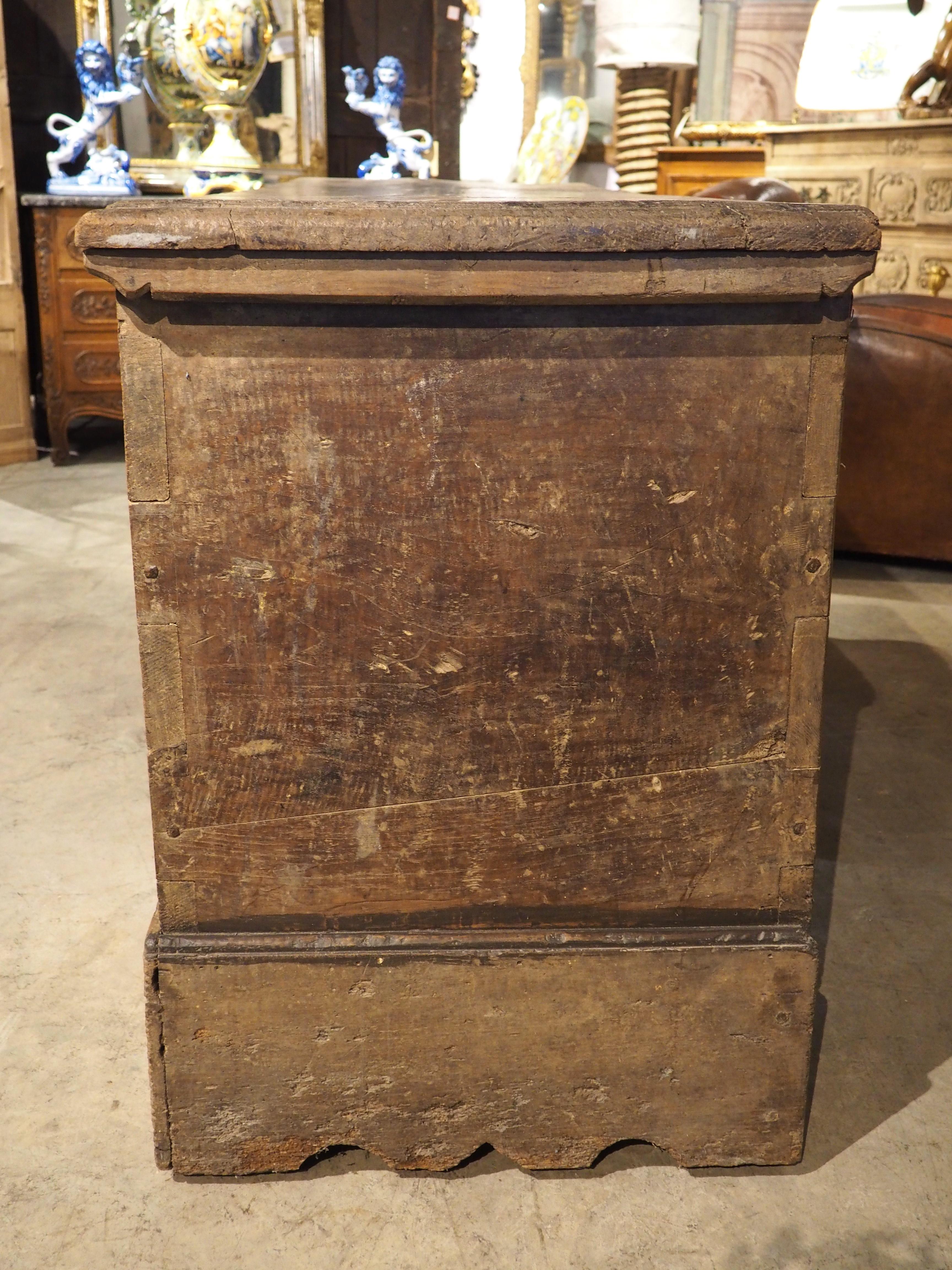 Renaissance Huge Antique Carved Oak Chest or Trunk from Spain, Late 1500s to Early 1600s
