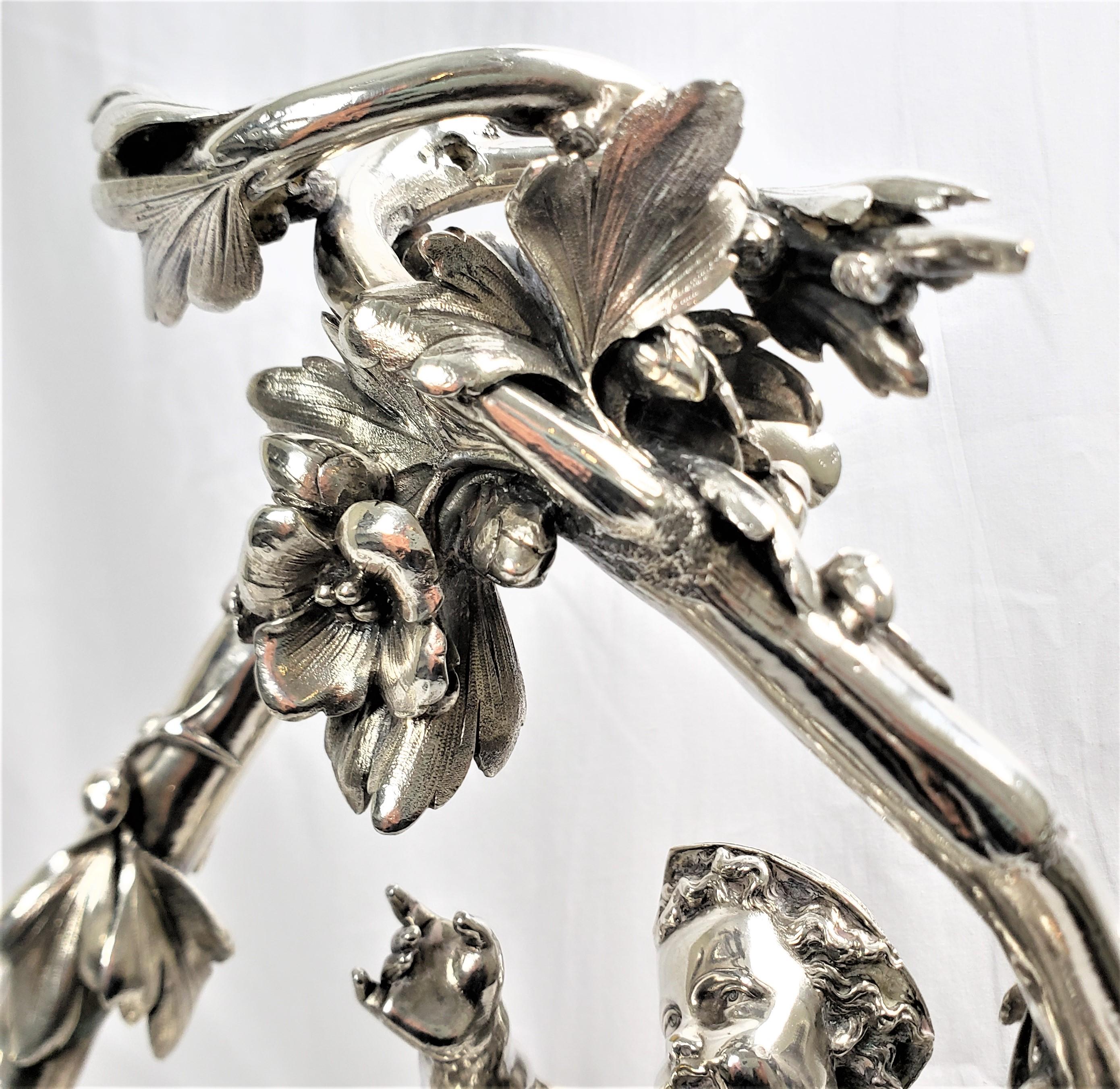 Huge Antique Christofle Silver Plated Centerpiece with a Figural Reclining Child For Sale 6