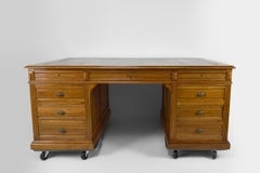 Grand bureau d'antiquités à double face partenaire, époque victorienne, vers 1880