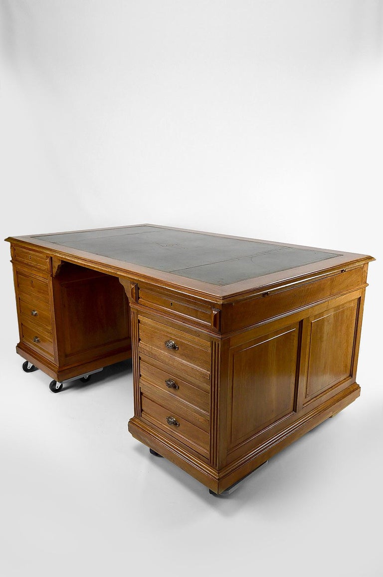 Huge Antique DoubleSided Partners Desk, Victorian Era, circa 1880 For