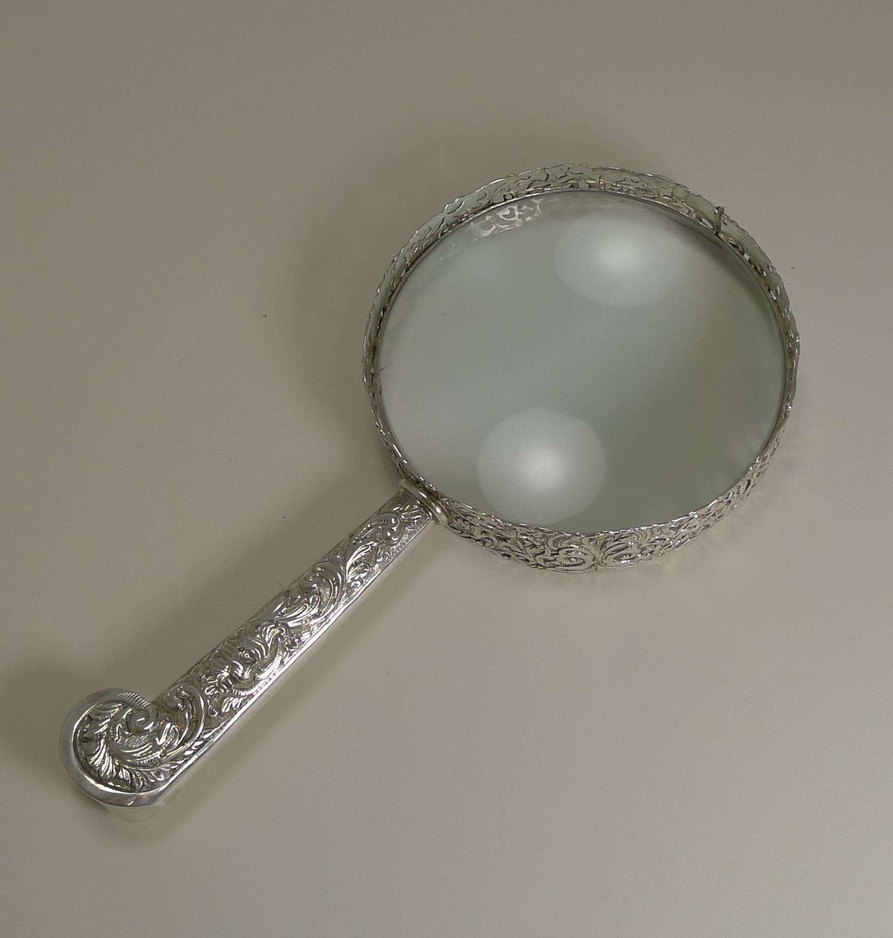 antique sterling silver magnifying glass