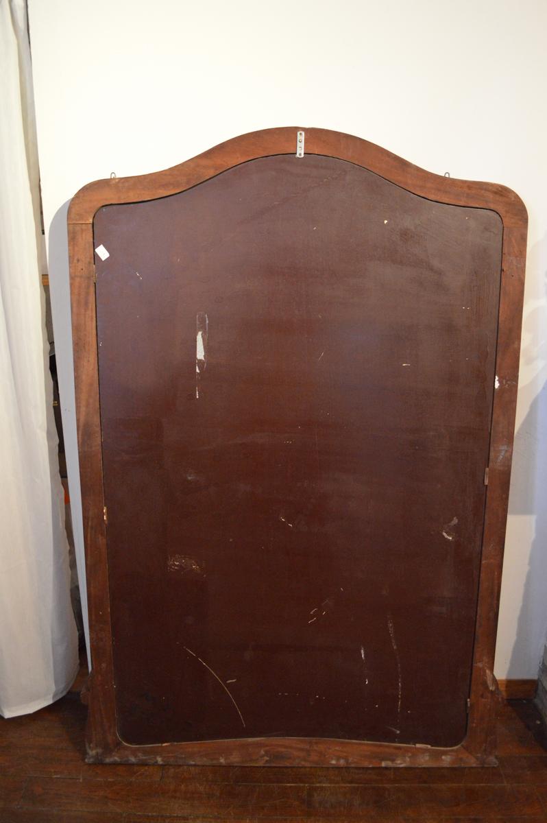 Huge Antique French Fireplace Overmantel Mirror in Mahogany, 1900s 2