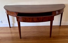 Huge Antique George III Mahogany Demilune Entryway Console Table