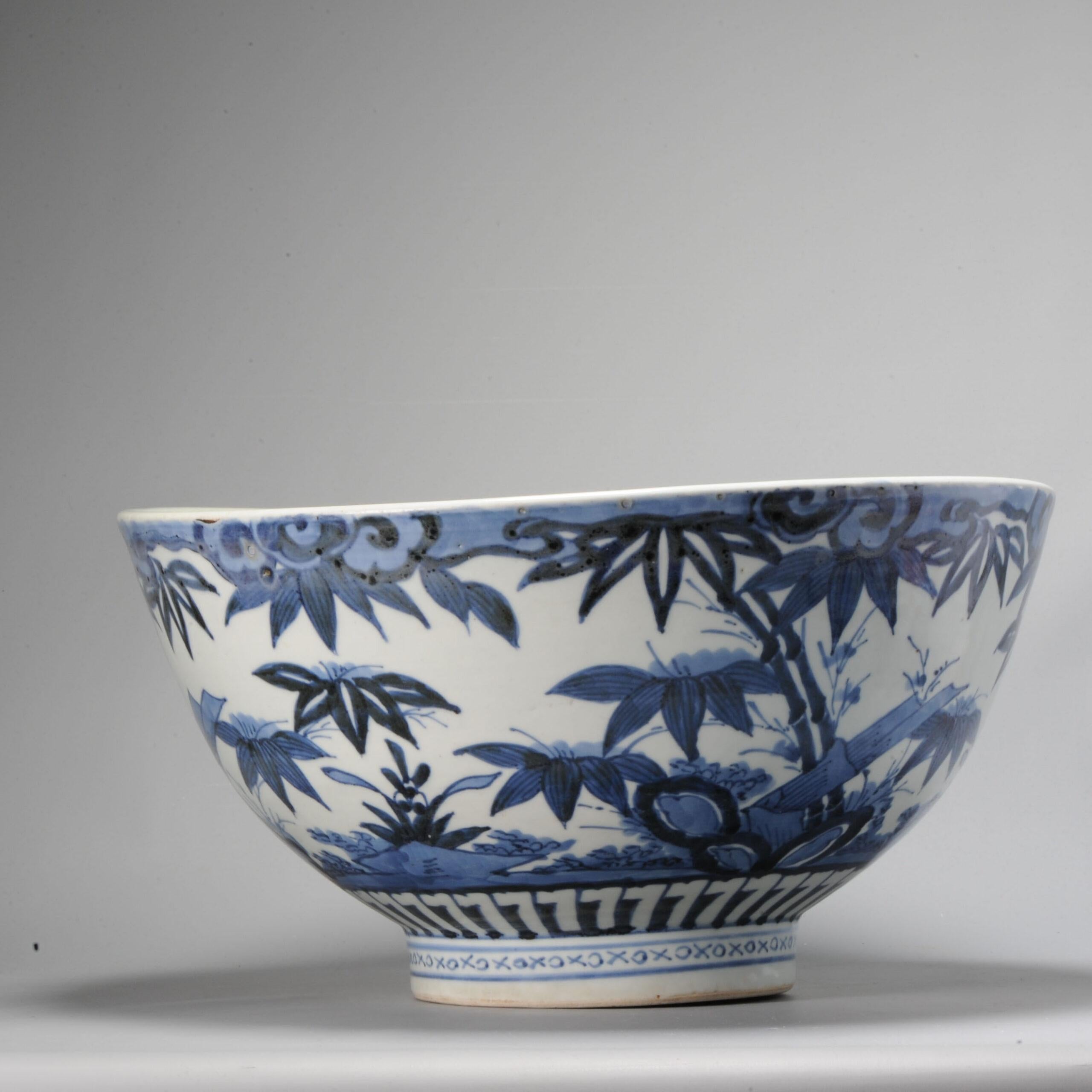 Huge Antique Japanese Arita Porcelain Bowl 1680-1700 Japan Majestic 5