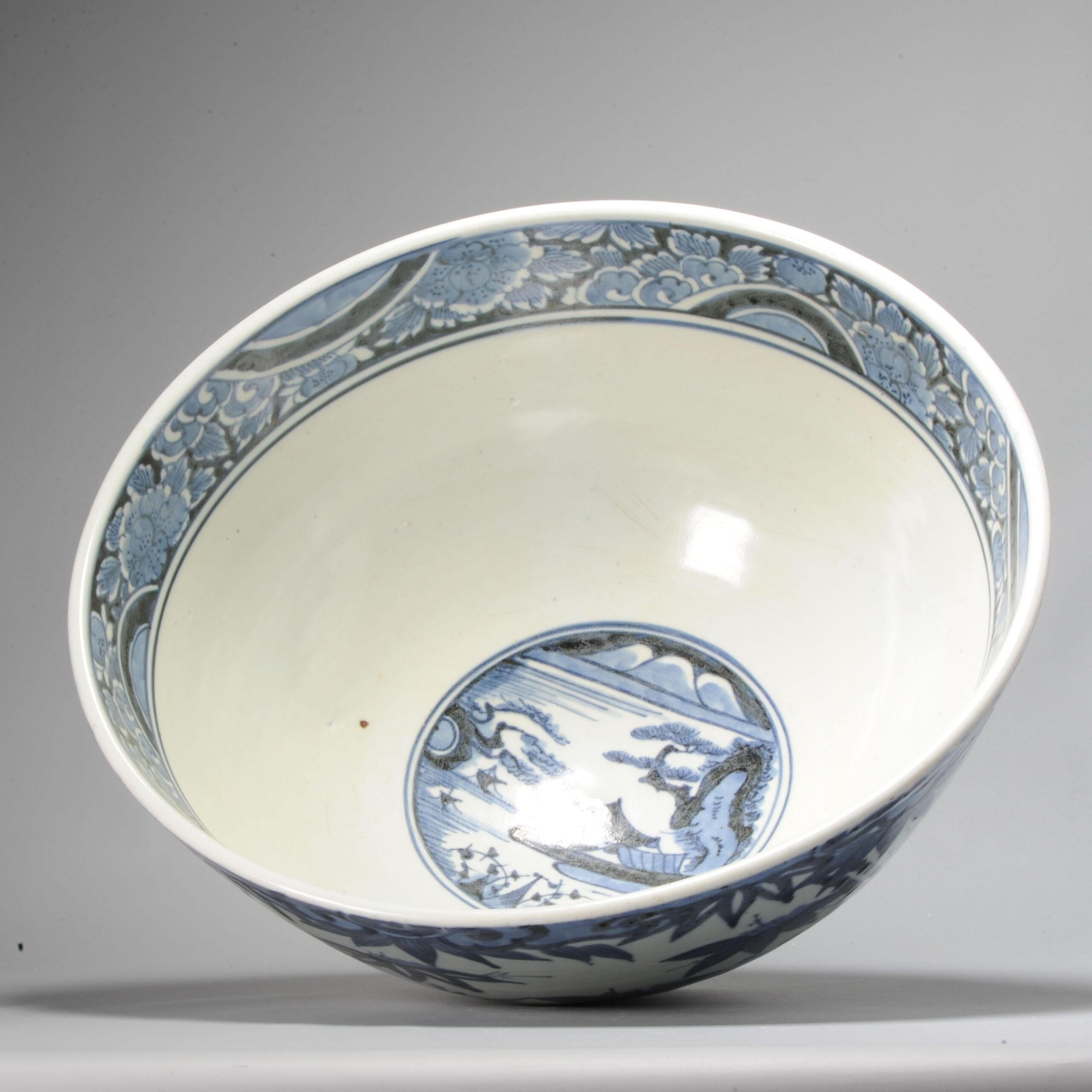 Huge Antique Japanese Arita Porcelain Bowl 1680-1700 Japan Majestic 8