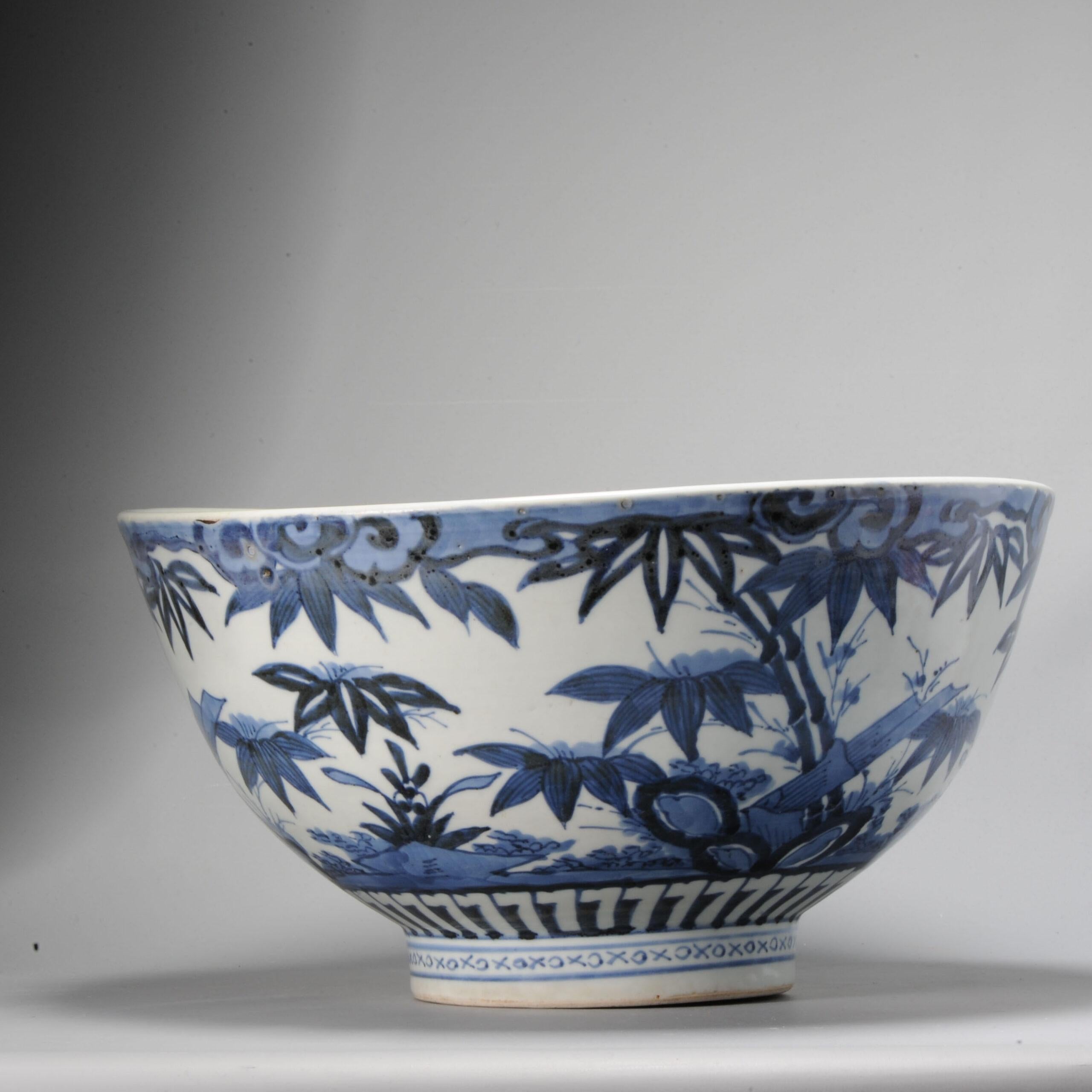 Huge Antique Japanese Arita Porcelain Bowl 1680-1700 Japan Majestic 1