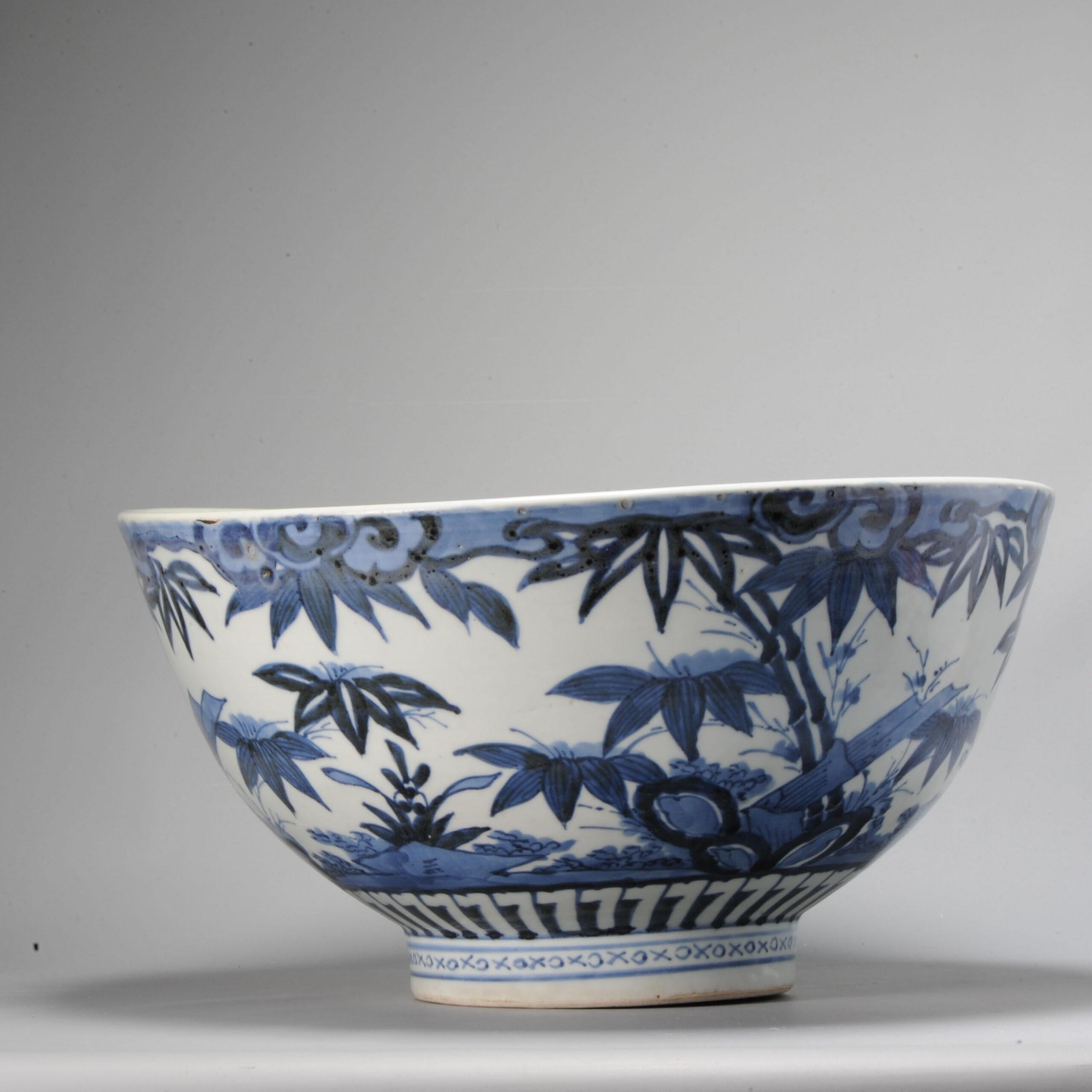 Huge Antique Japanese Arita Porcelain Bowl 1680-1700 Japan Majestic 2