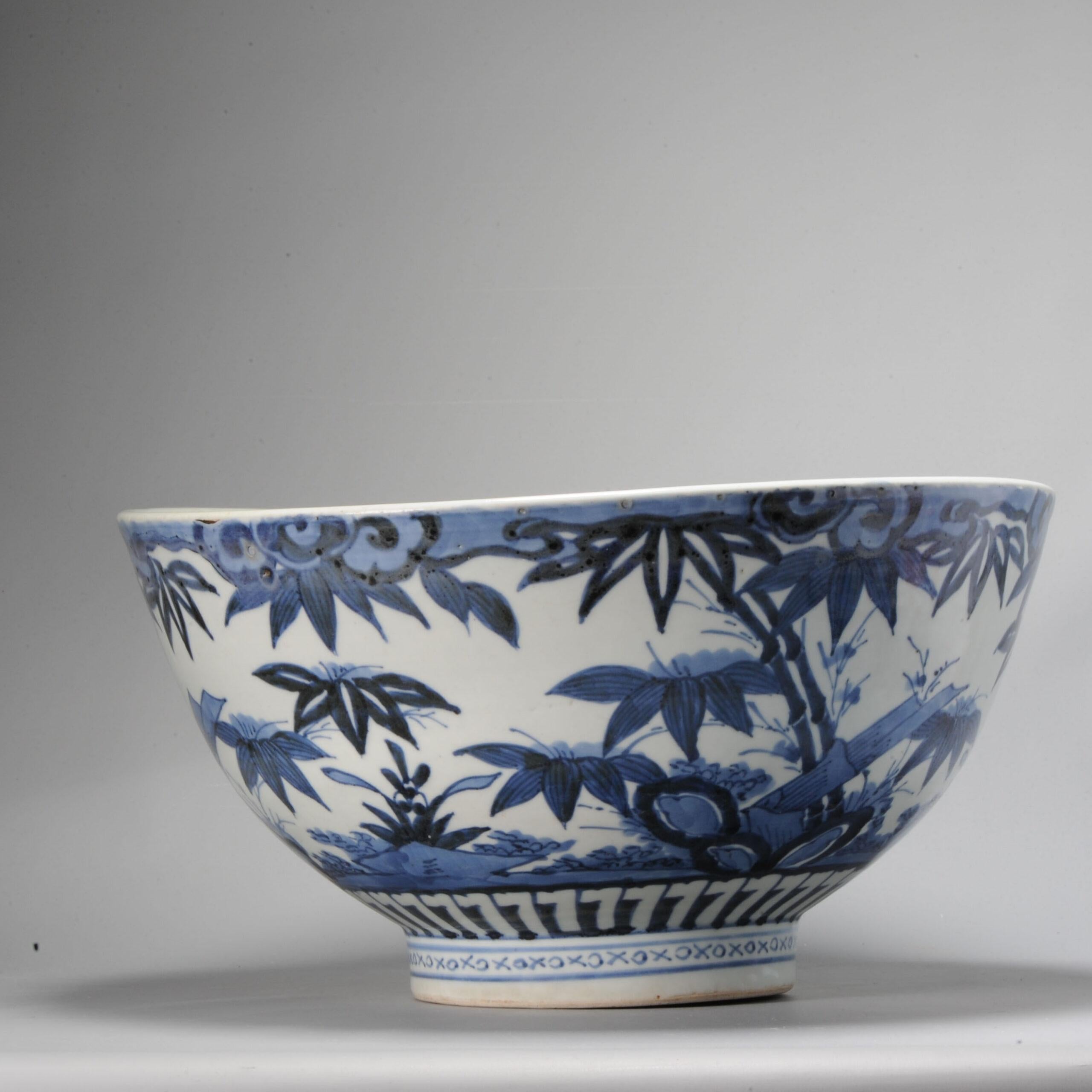 Huge Antique Japanese Arita Porcelain Bowl 1680-1700 Japan Majestic 4