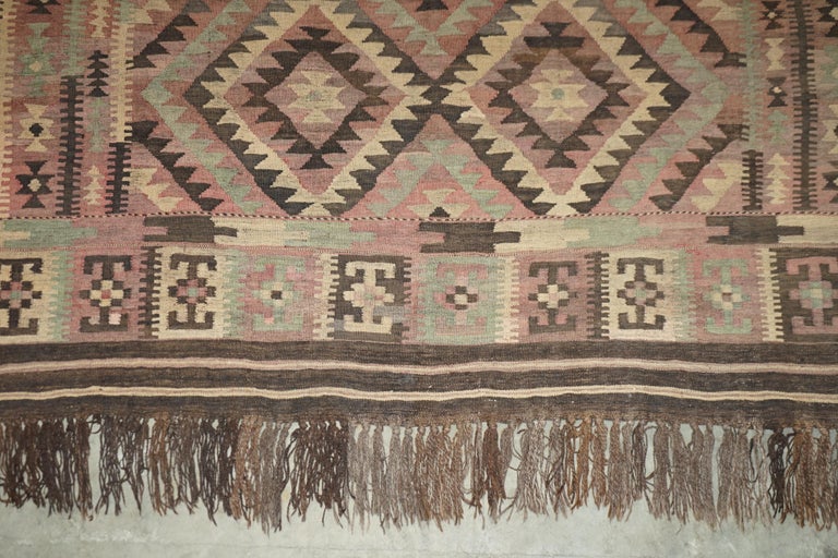 HUGE ANTIQUE LIBERTY'S LONDON AZTEC KILIM RUG CARPET 380 X 250 CM WiTH ...