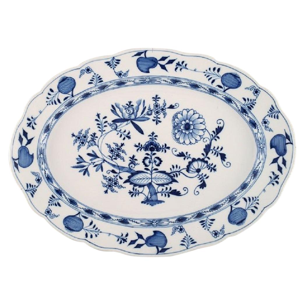Huge Antique Meissen "Blue Onion" Serving Dish in Hand Painted Porcelain