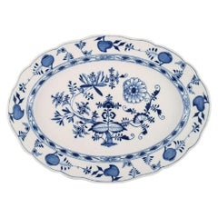 Huge Antique Meissen "Blue Onion" Serving Dish in Hand Painted Porcelain