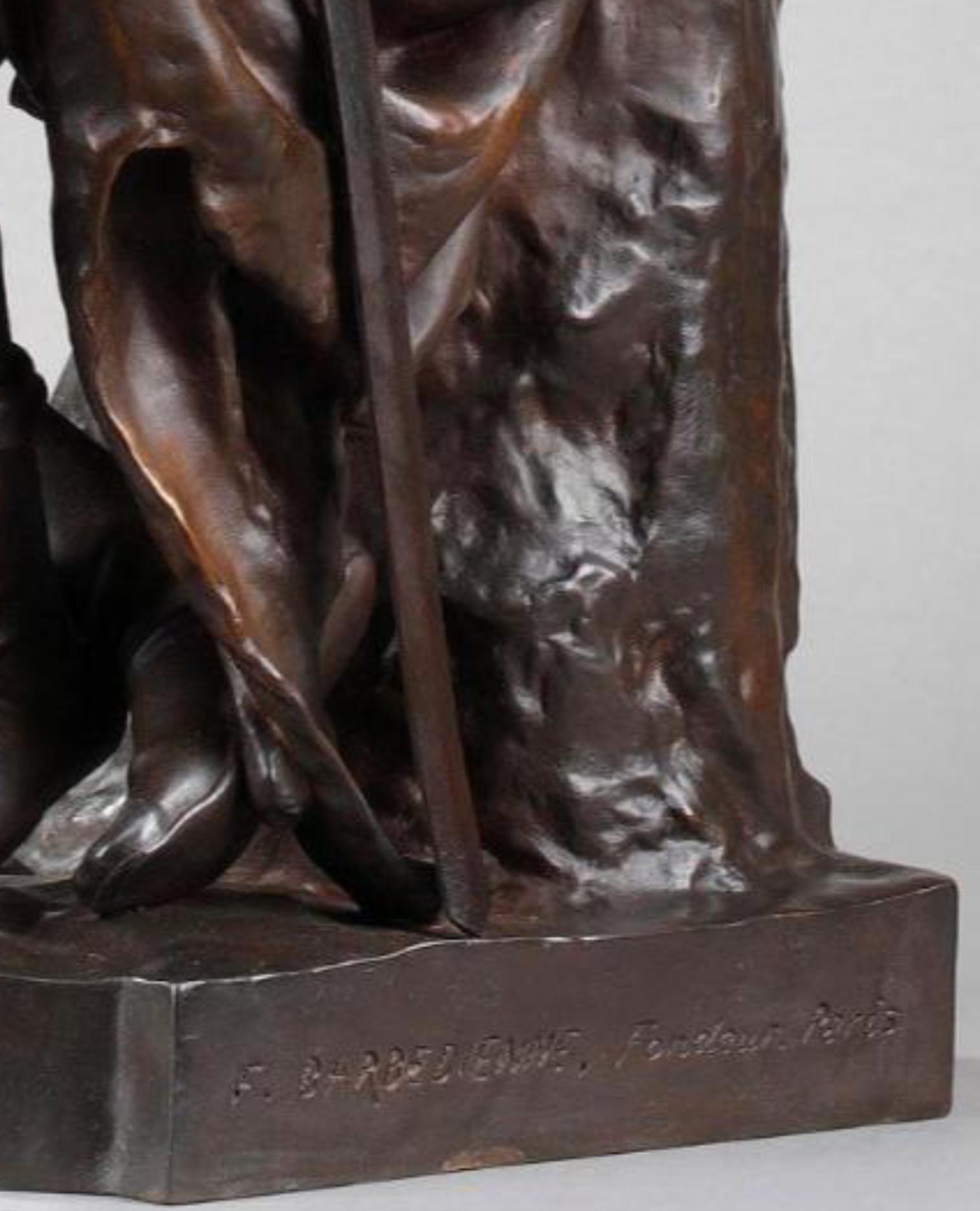 Fin du XIXe siècle Très ancien P. Dubois. Sculpture de soldat en bronze de F. Barbedienne en vente