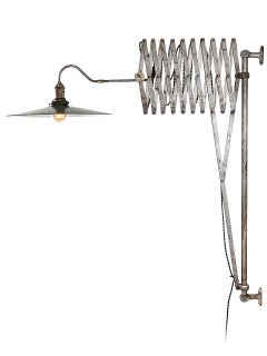 Huge Antique Scissor Wall Lamp - 7 Foot Long