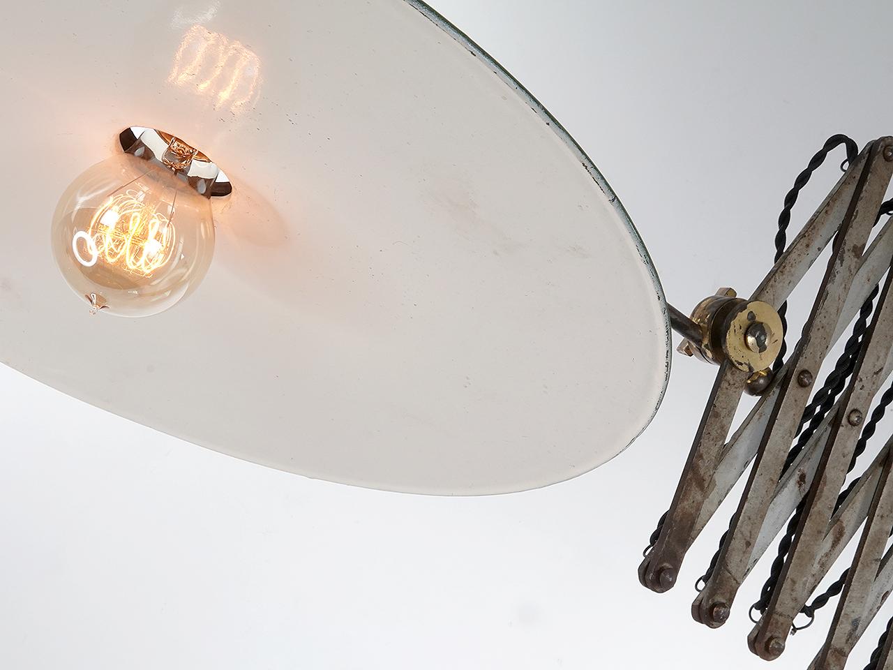 American Huge Antique Scissor Wall Lamp - 7 Foot Long For Sale