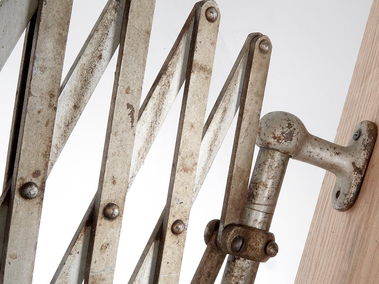 Huge Antique Scissor Wall Lamp - 7 Foot Long In Good Condition For Sale In Peekskill, NY