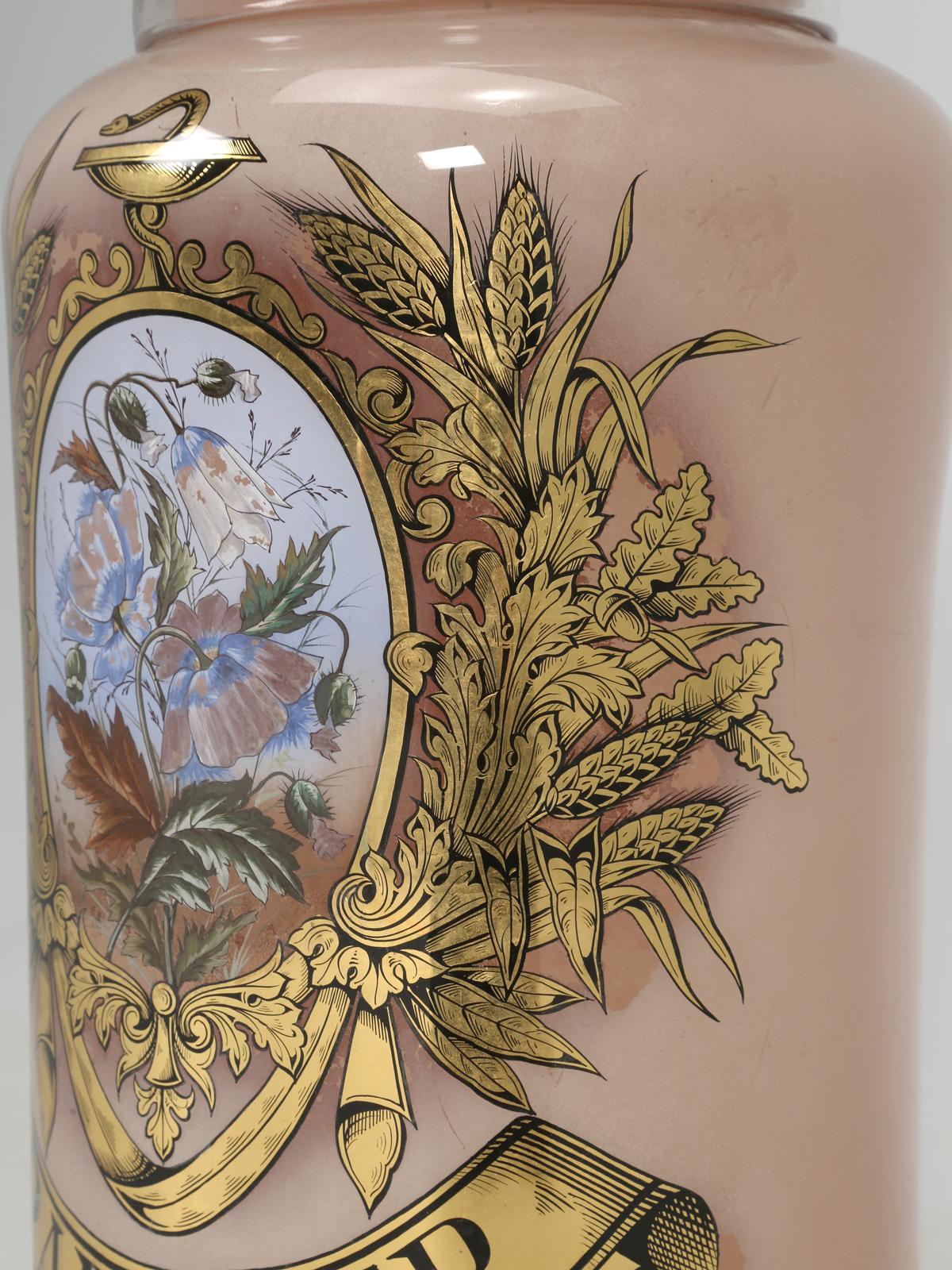 Huge Antique Verre Églomisé French Apothecary Jar, Signed A. Collier Paris 3