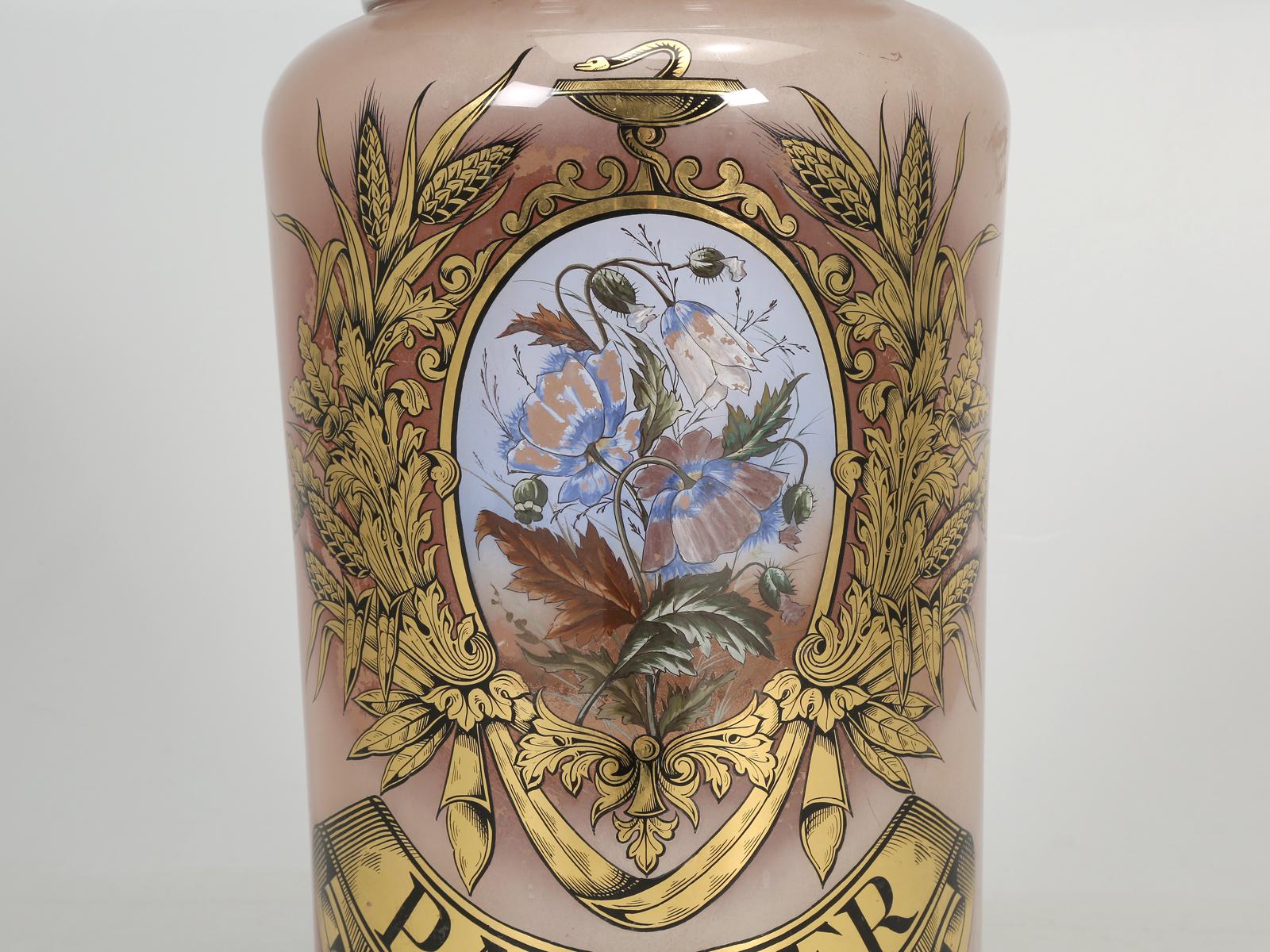 Early 20th Century Huge Antique Verre Églomisé French Apothecary Jar, Signed A. Collier Paris
