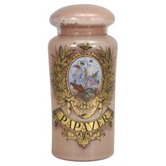 Huge Antique Verre Églomisé French Apothecary Jar, Signed A. Collier Paris