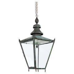Huge Antique Victorian Late 19th Century Copper Verdigris Lantern Light. C.1880