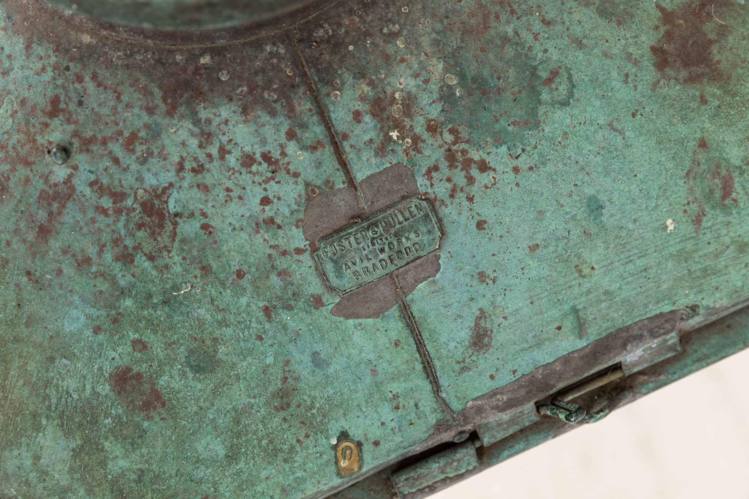 Huge Antique Victorian Late 19th Century Copper Verdigris Lantern Light. C.1890 For Sale 2