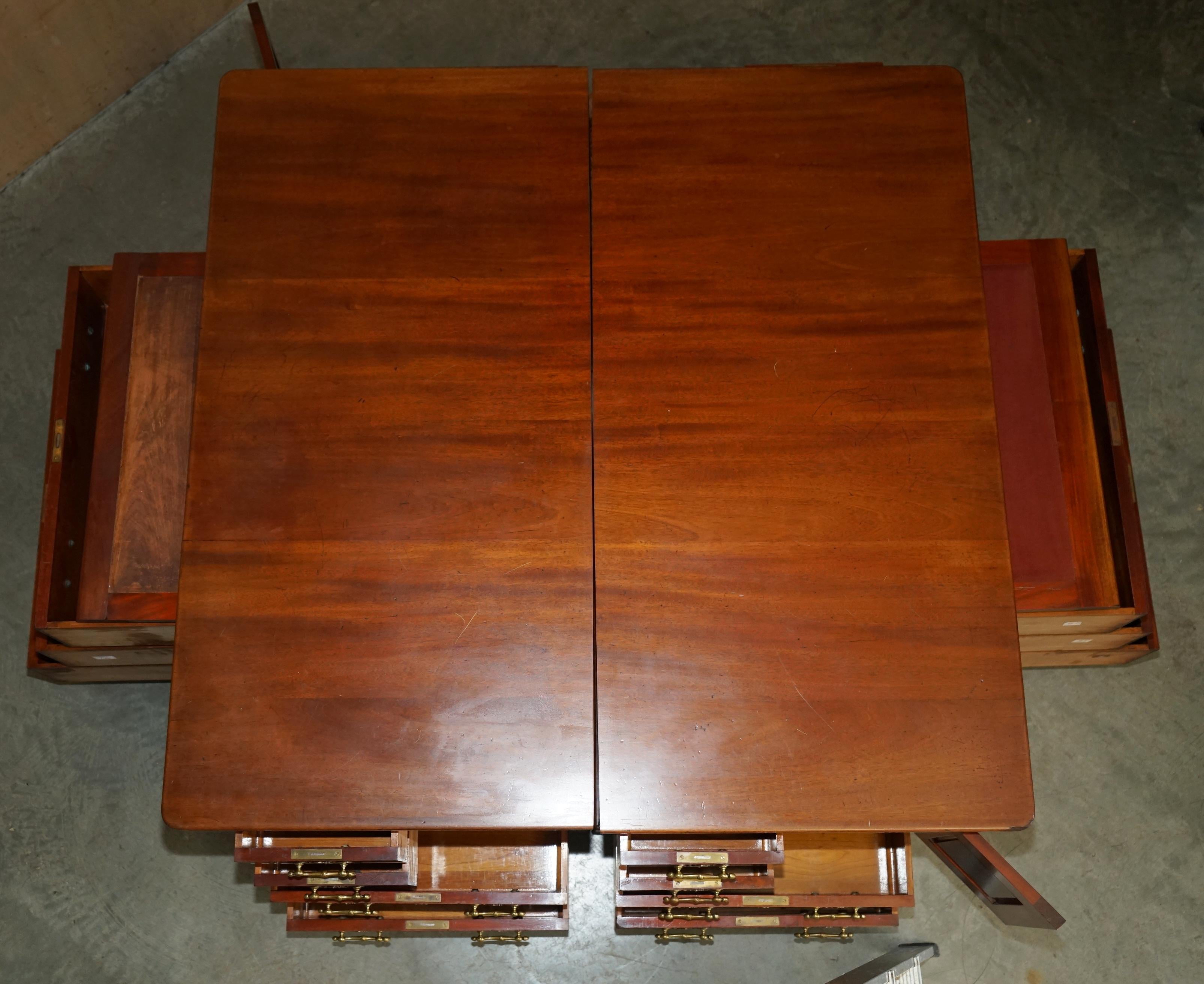 HUGE ANTIQUE VICTORIAN THOMAS CHIPPENDALE ESTATE DESK OR TWO SIDEBOARD DRAWERs For Sale 4