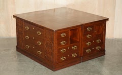 HUGE ANTIQUE VICTORIAN THOMAS CHIPPENDALE ESTATE DESK OR TWO SIDEBOARD DRAWERs