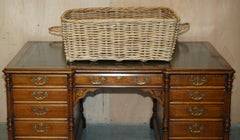 HUGE ANTiQUE VICTORIAN WICKER BASKET 102CM X 60CM EXTRA LARGE WOOD FIRE LOG BIN