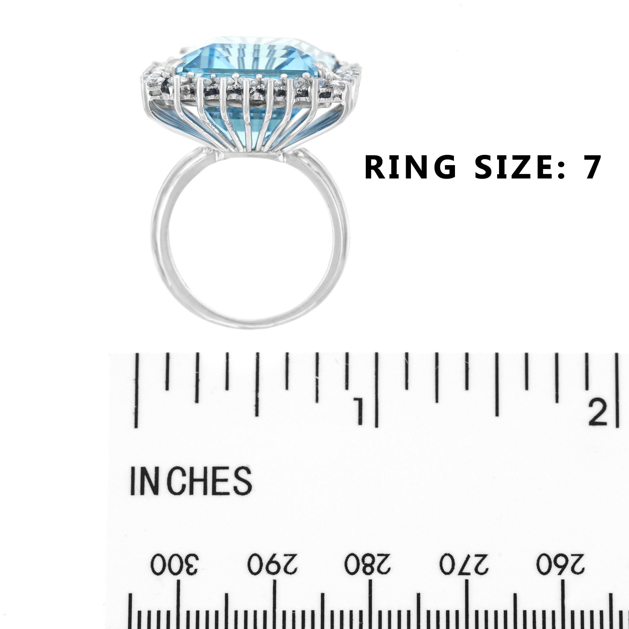 Huge Aquamarine and Diamond Ring 1
