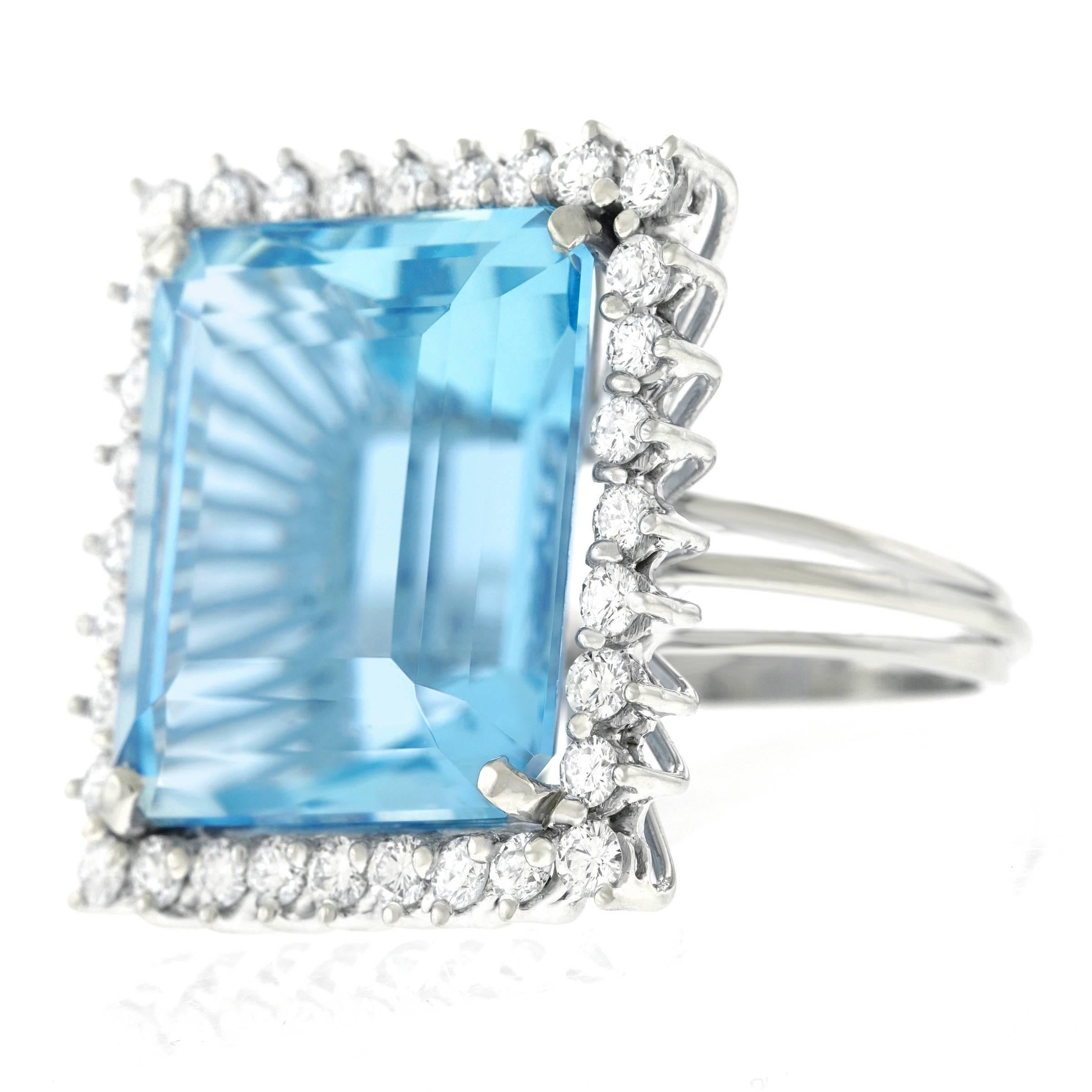 Huge Aquamarine and Diamond Ring 3