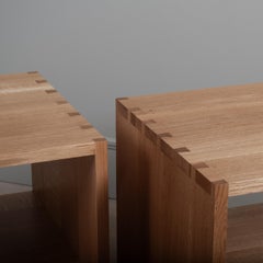 Huge Architectural Handcrafted English Oak Night Stands - End Tables by SUM
