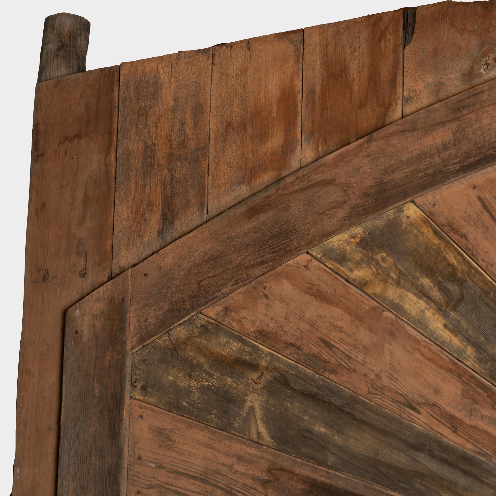 Hungarian Huge Architectural Salvaged Barn Doors With Sunburst, Hungary circa 1840-60 For Sale