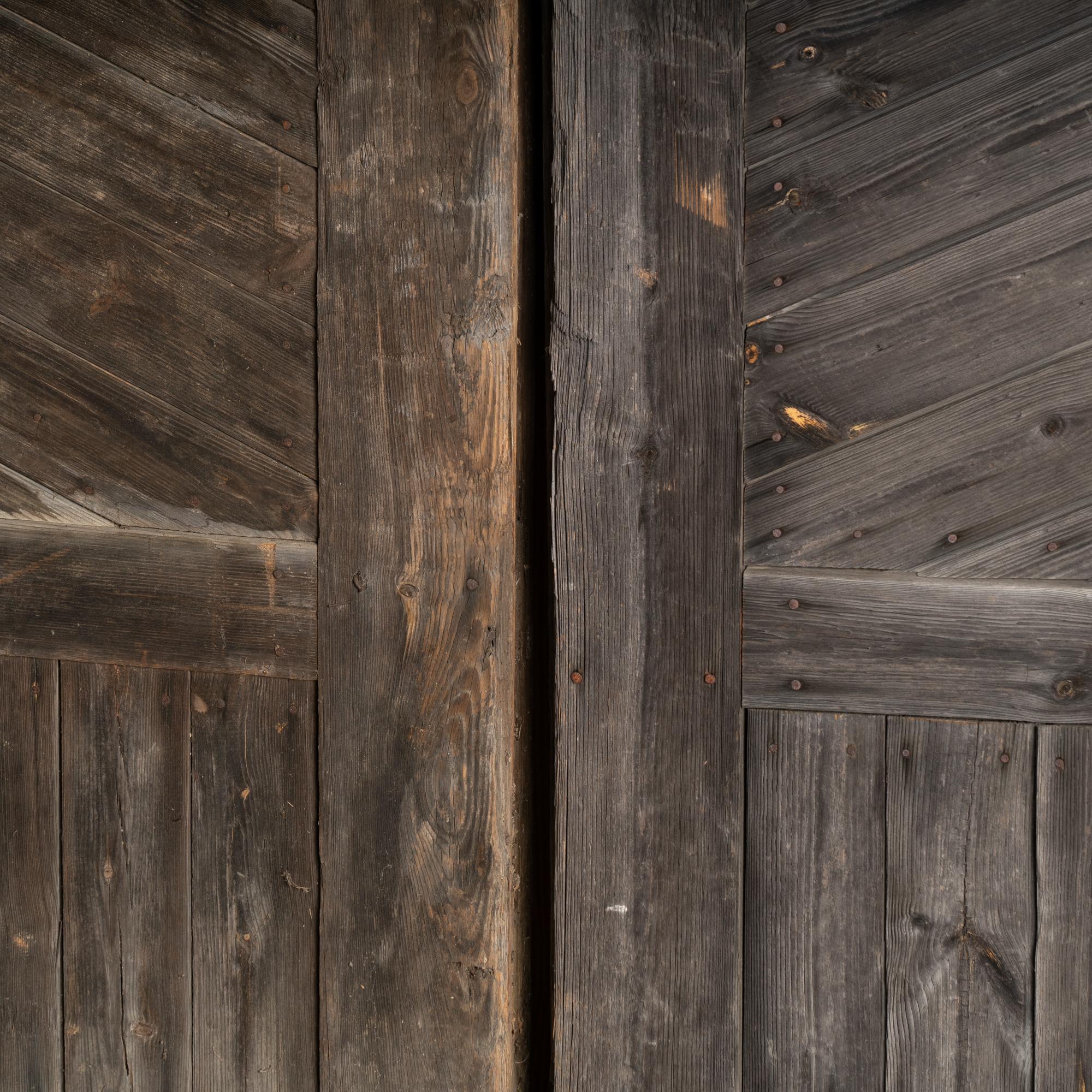 19th Century Huge Architectural Salvaged Barn Doors With Sunburst, Hungary circa 1840-60 For Sale