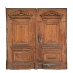 Huge Architectural Salvaged Doors With Arched Transom, Hungary circa 1840-60