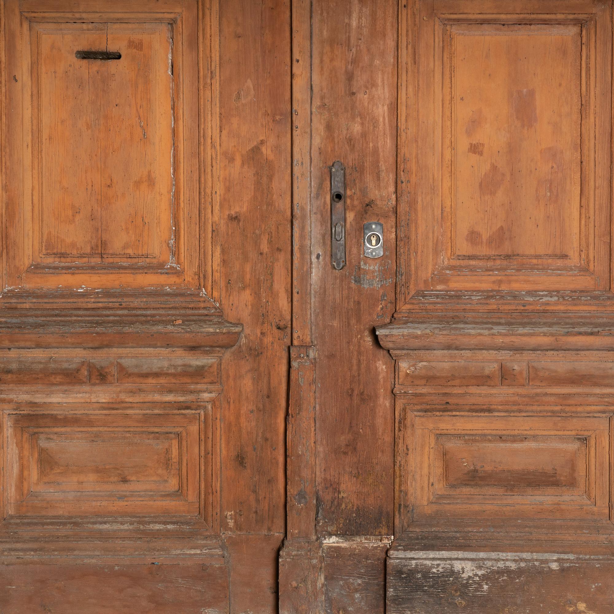 Huge Architectural Salvaged Doors With Arched Transom, Hungary circa 1840-60 1