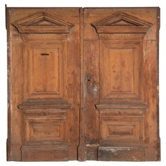 Antique Huge Architectural Salvaged Doors With Arched Transom, Hungary circa 1840-60