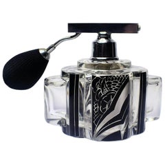 Huge Art Deco Atomiser Perfume Glass Bottle, 1930s