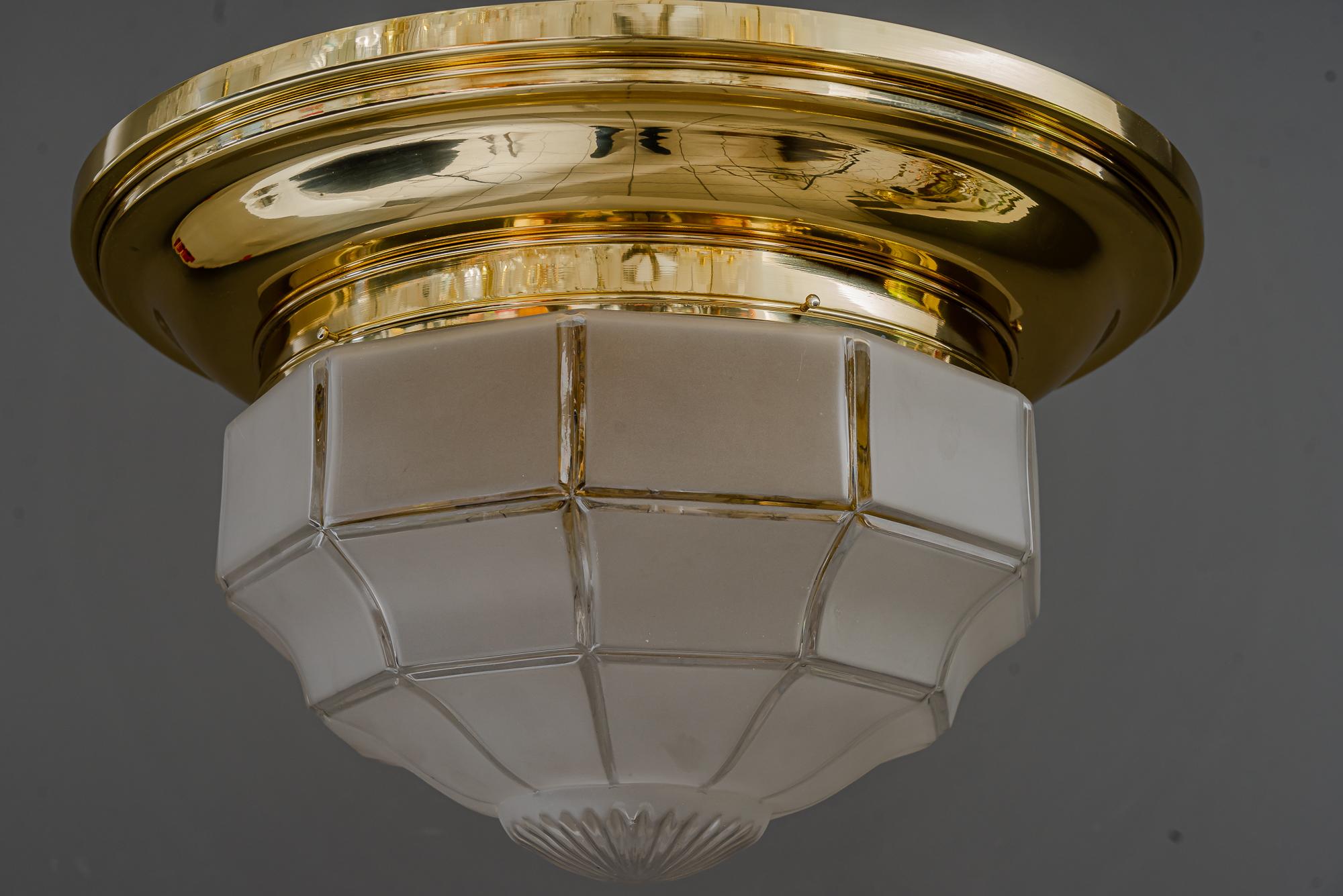 Austrian Huge Art Deco Ceiling Lamp Vienna Around 1950s For Sale