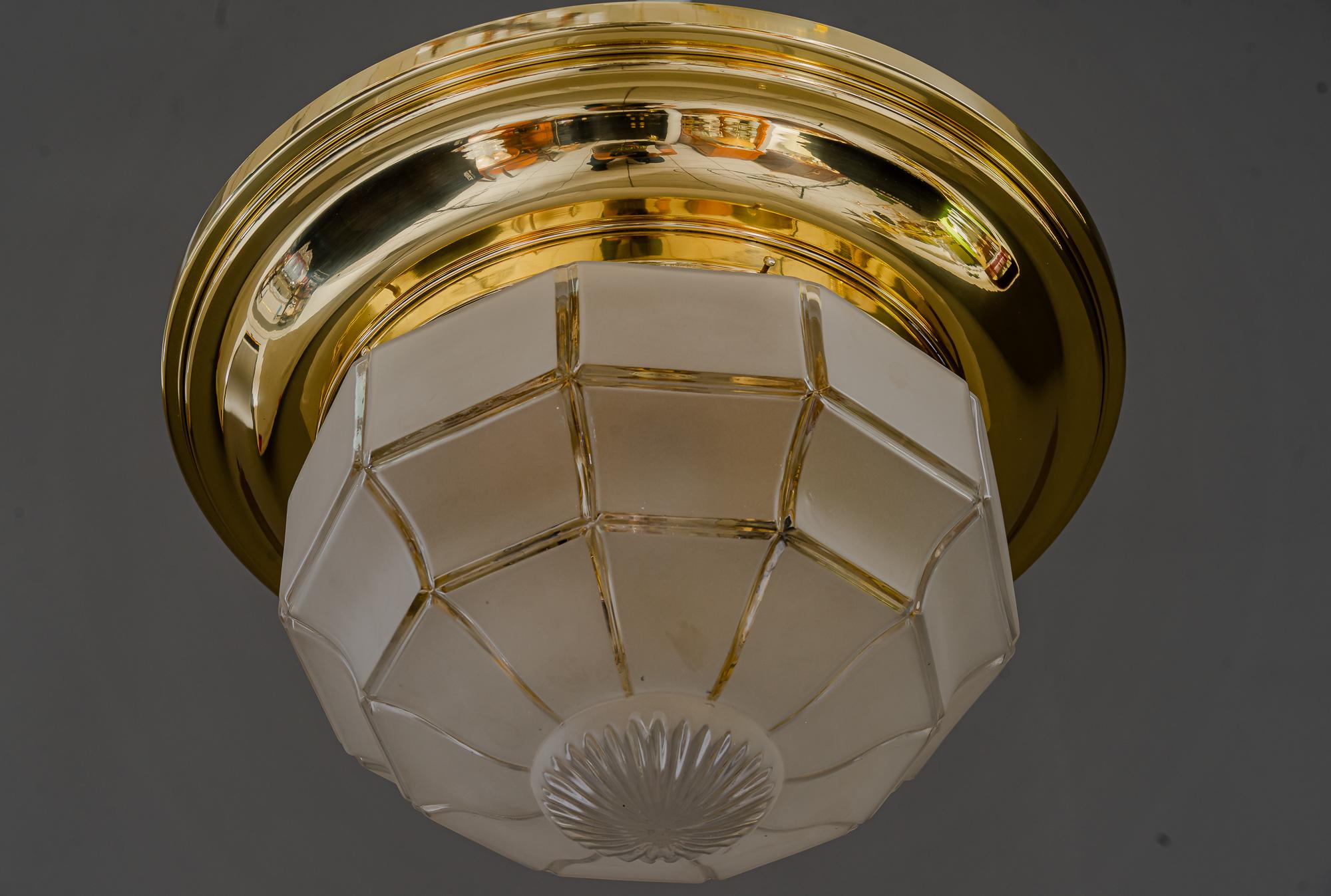 Mid-20th Century Huge Art Deco Ceiling Lamp Vienna Around 1950s For Sale