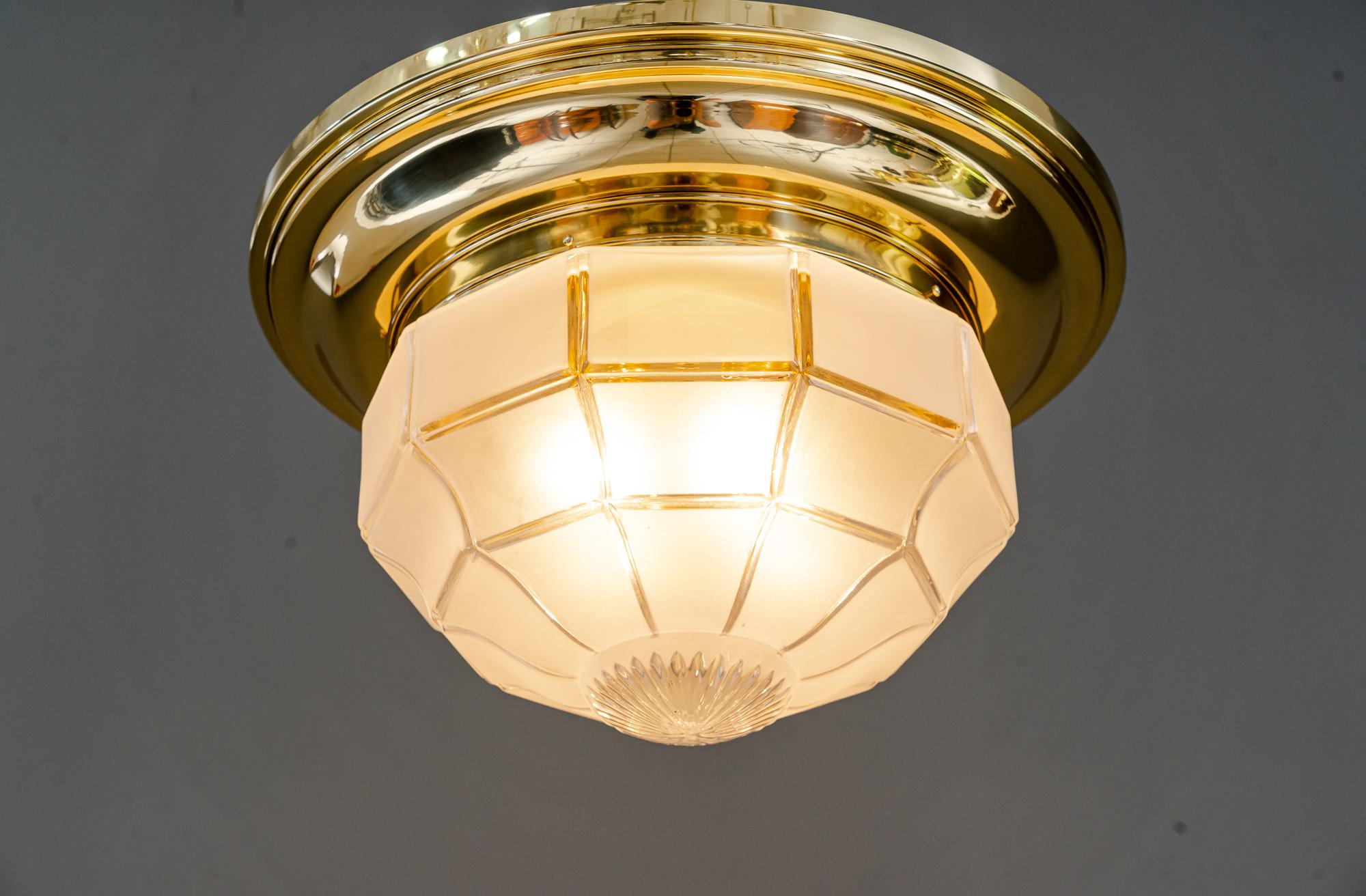 Huge Art Deco Ceiling Lamp Vienna Around 1950s For Sale 2