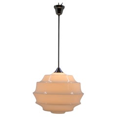 Vintage Huge Art Deco Glass Pendant, Czechoslovakia, 1950s