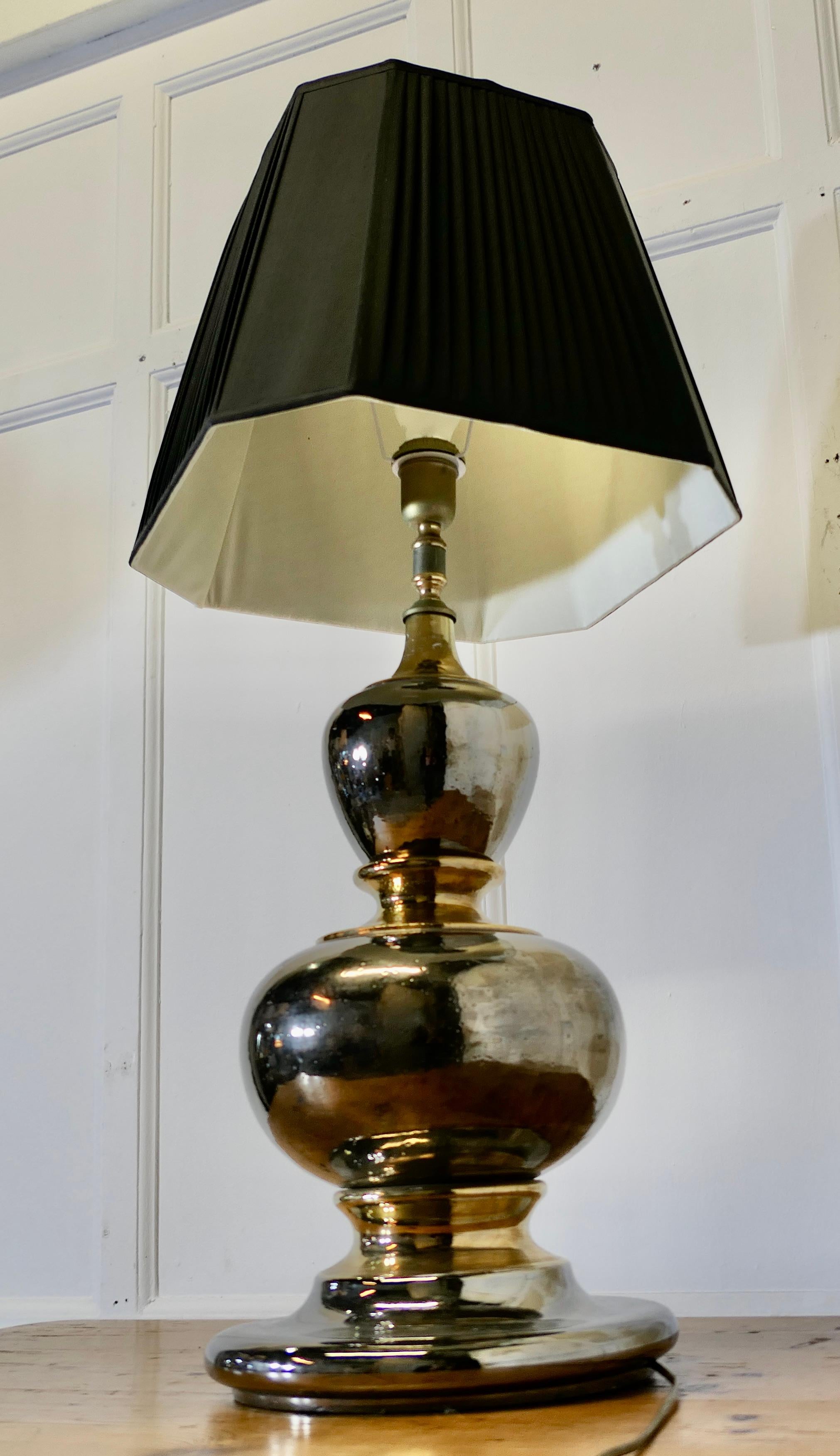 Enorme lampada da tavolo Art Deco in oro e argento Un pezzo straordinario realizzato in terracotta. in vendita 2