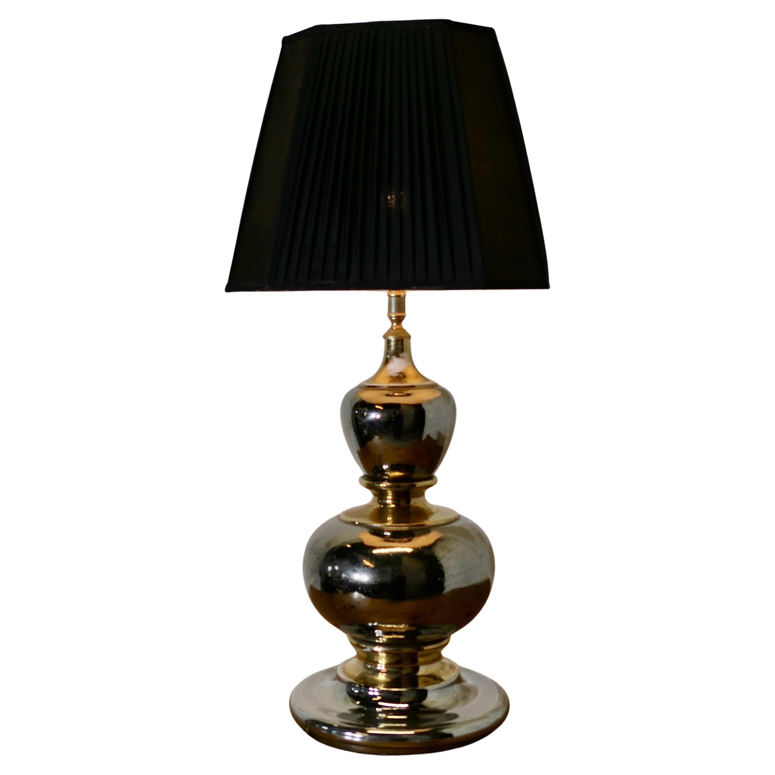 Huge Art Deco Gold & Silver Table Lamp A stunning piece is made in Terracotta