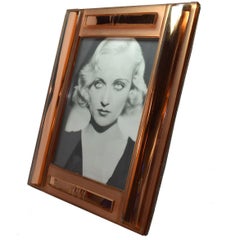 Huge Art Deco Peach Mirrored Bevelled Glass Picture Frame, circa 1930