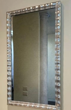 Huge Art Deco Style Jerry Solomon Silver Giltwood Mirror 1 of 2