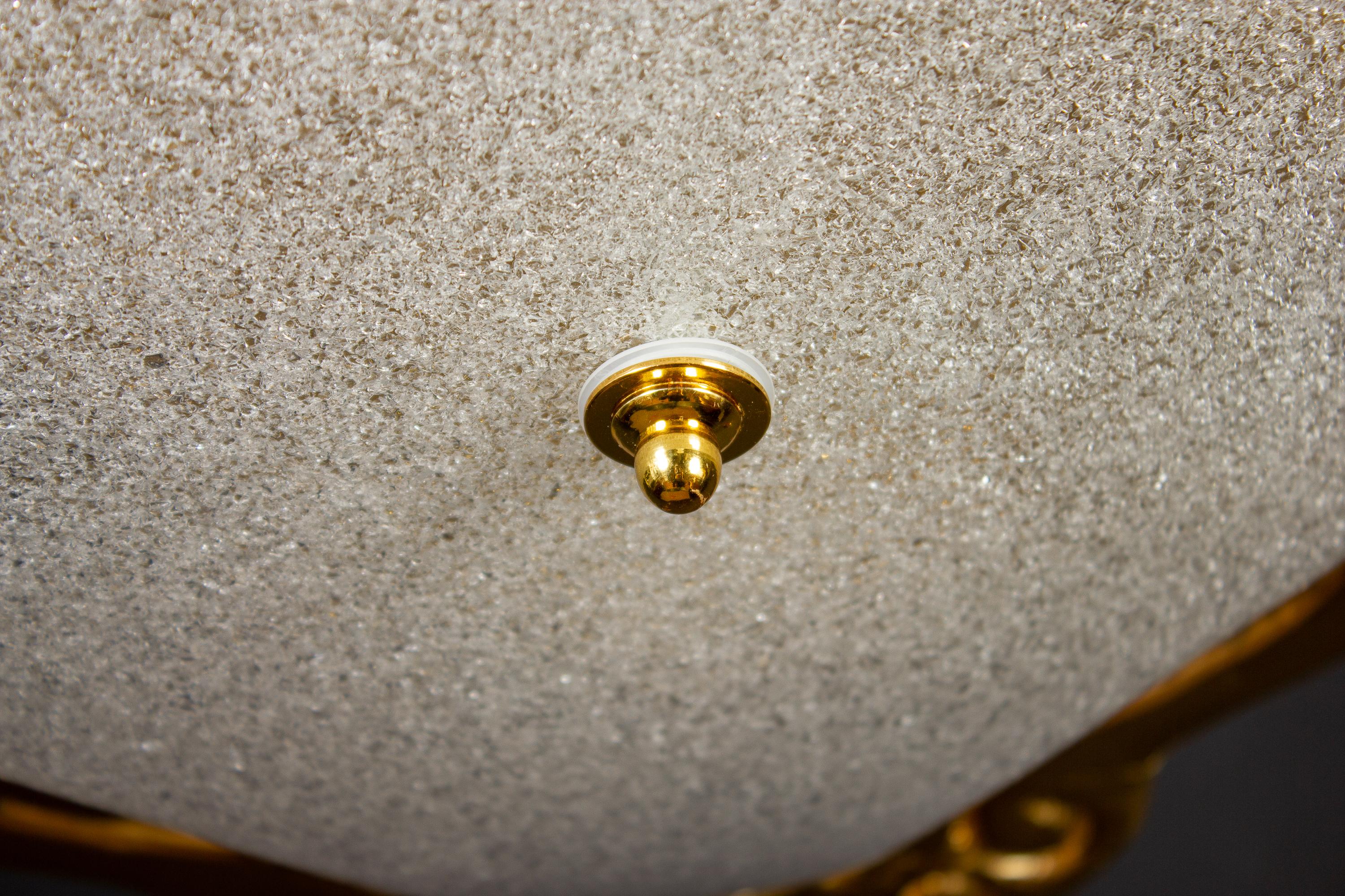 Huge riesige quadratische Einbaubeleuchtung im Art-déco-Stil aus Muranoglas und Gold im Angebot 6