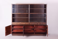 Huge Art Deco Walnut Two-Part Bookcase from Czechoslovakia by Jindrich Halabala