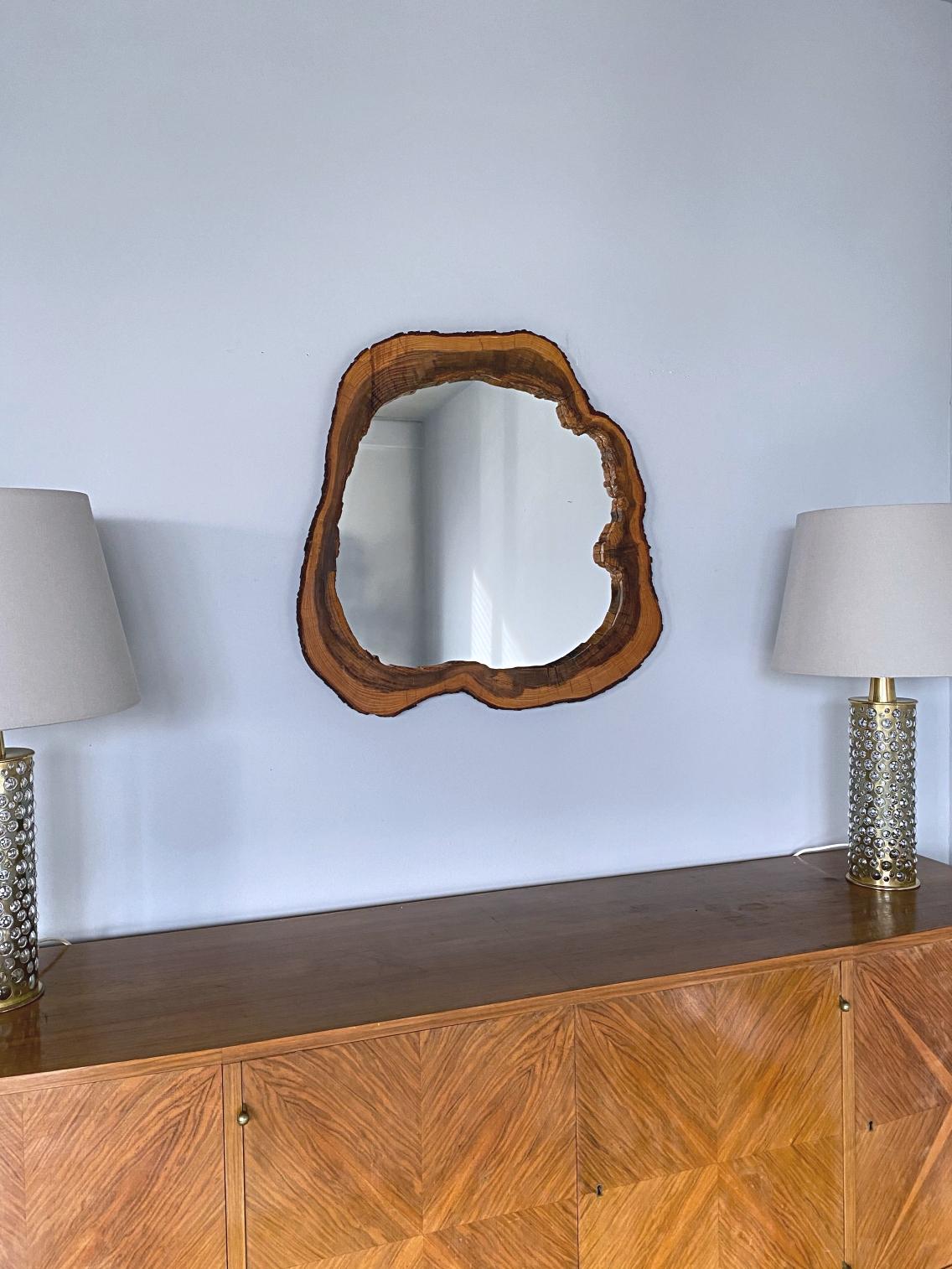 wood slab mirror